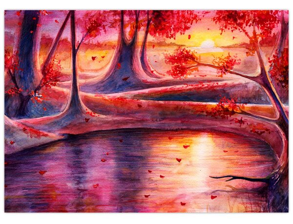 Obraz na szkle magicznego lasu (70x50 cm)