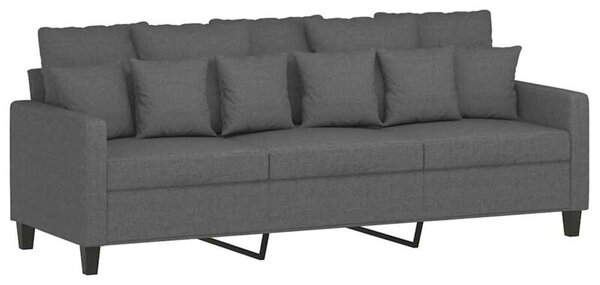 Sofa 3-osobowa, ciemnoszara, 180 cm, tapicerowana tkaninÄ