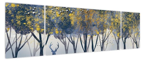 Obraz jelenia w lesie (170x50 cm)