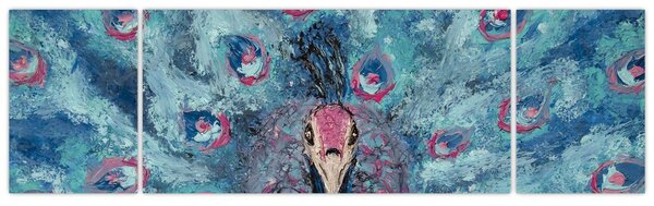Obraz namalowanego pawia (170x50 cm)