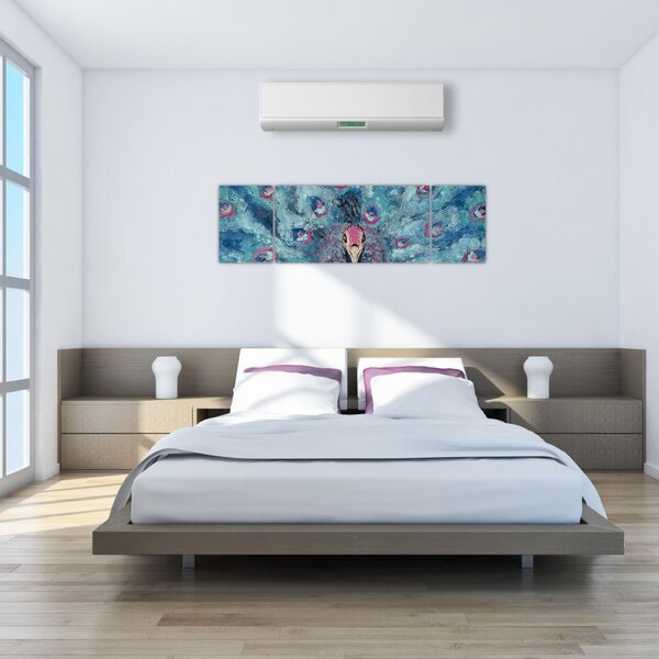 Obraz namalowanego pawia (170x50 cm)