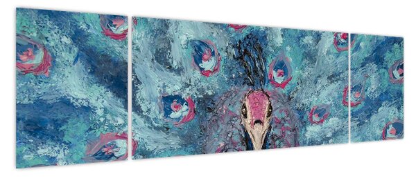 Obraz namalowanego pawia (170x50 cm)