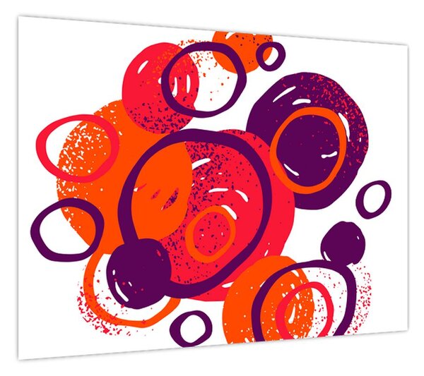 Obraz - Motyw z kółkami w ciepłych kolorach (70x50 cm)