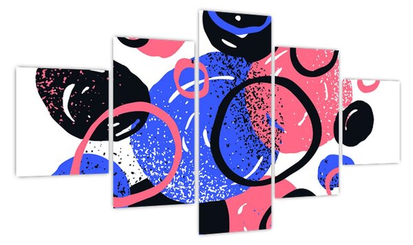 Obraz - Motyw z kółkami w żywych kolorach (125x70 cm)