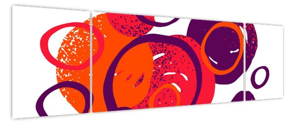 Obraz - Motyw z kółkami w ciepłych kolorach (170x50 cm)
