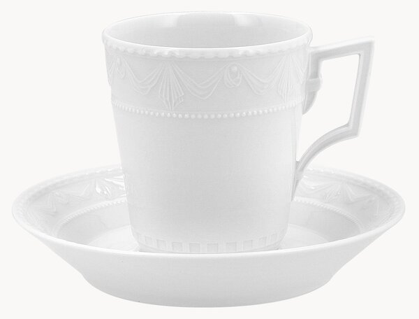 Ręcznie wykonana filiżanka ze spodkiem z porcelany Kurland