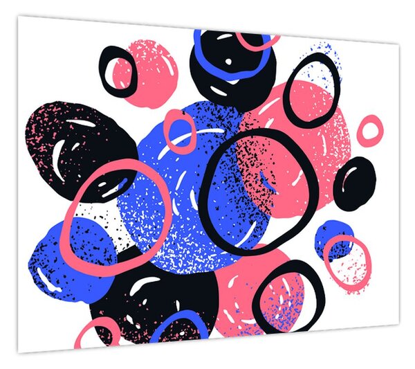 Obraz - Motyw z kółkami w żywych kolorach (70x50 cm)