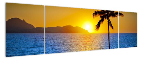 Obraz - Zachód słońca nad morzem (170x50 cm)