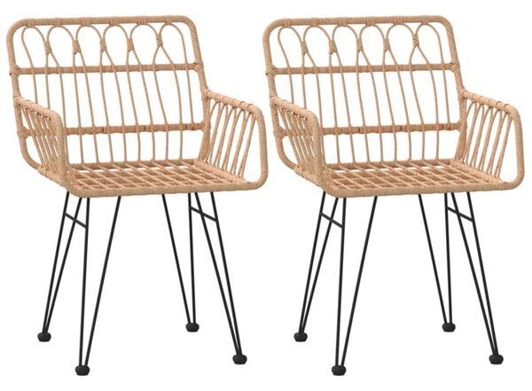 Krzesła ogrodowe, 2 szt., 56x64x80 cm, rattan pe