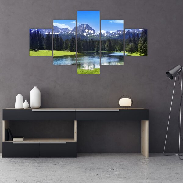 Obraz - Ośnieżone szczyty górskie (125x70 cm)