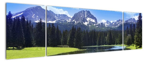 Obraz - Ośnieżone szczyty górskie (170x50 cm)