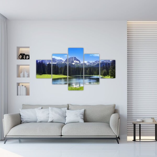 Obraz - Ośnieżone szczyty górskie (125x70 cm)