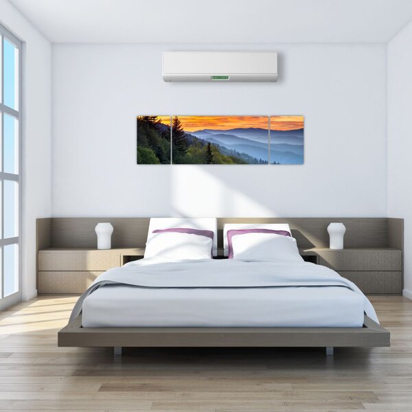 Obraz - Czerwone chmury w górach (170x50 cm)