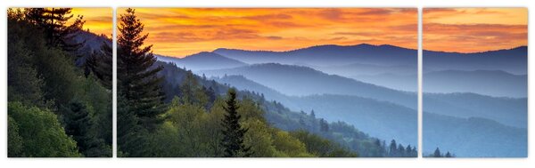 Obraz - Czerwone chmury w górach (170x50 cm)