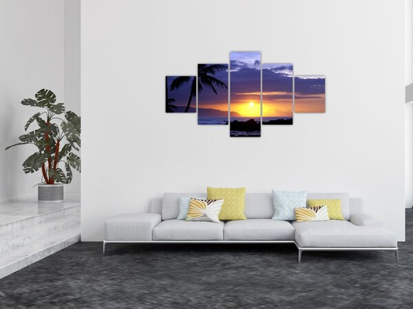 Obraz zachodu słońca nad morzem (125x70 cm)