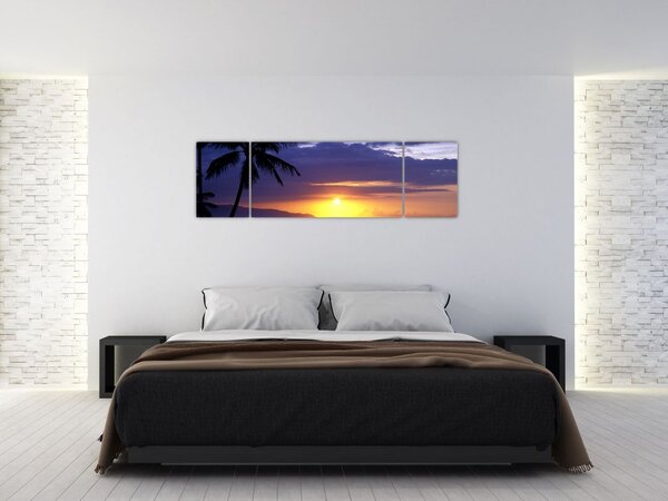 Obraz zachodu słońca nad morzem (170x50 cm)