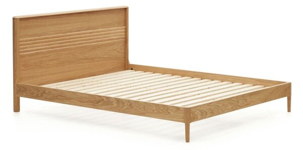 Łóżko dwuosobowe z litego drewna dębowego ze stelażem 180x200 cm Lenon – Kave Home