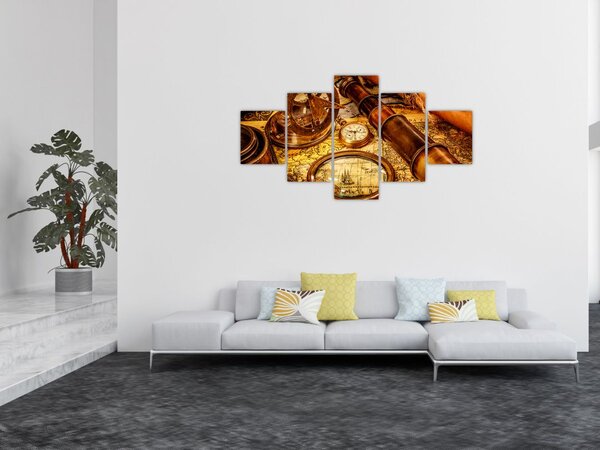 Obraz - Historyczne narzędzia marynarzy (125x70 cm)
