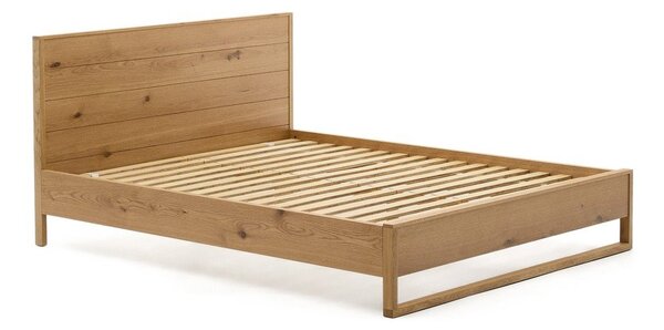 Łóżko dwuosobowe z litego drewna dębowego ze stelażem 180x200 cm Alguema – Kave Home