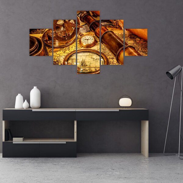 Obraz - Historyczne narzędzia marynarzy (125x70 cm)