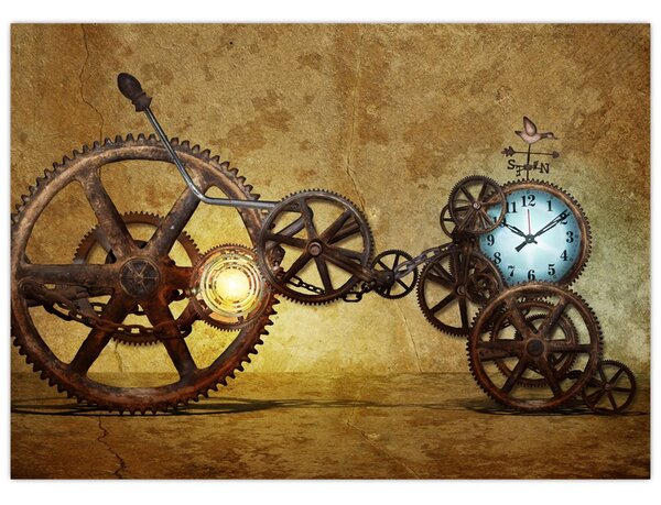 Obraz starych mechanizmów zegarowych (70x50 cm)