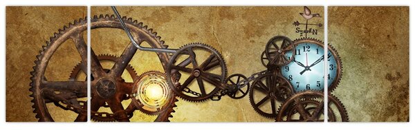 Obraz starych mechanizmów zegarowych (170x50 cm)