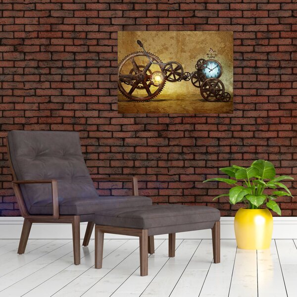 Obraz starych mechanizmów zegarowych (70x50 cm)