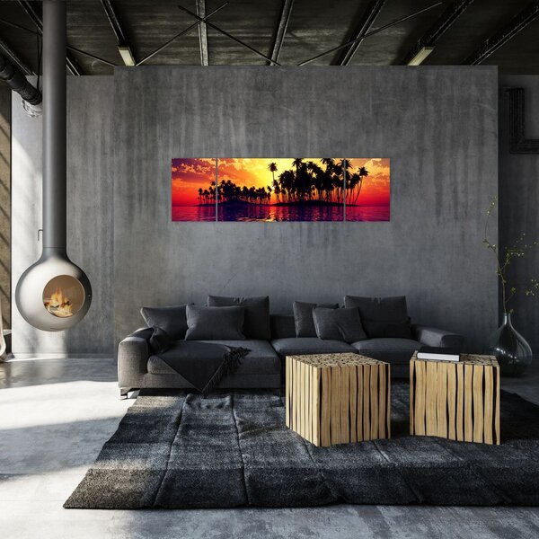 Obraz wyspy o zachodzie słońca (170x50 cm)