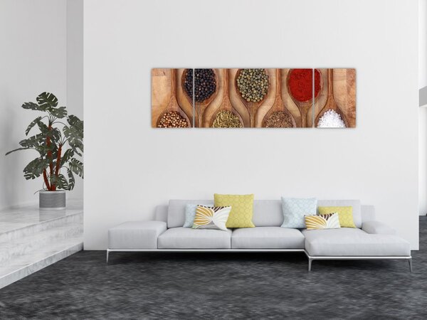 Obraz - Przyprawy na łyżkach (170x50 cm)