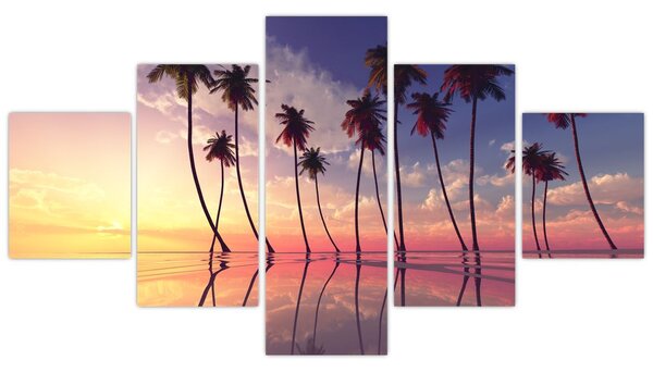 Obraz palm wznoszących się nad powierzchnią (125x70 cm)