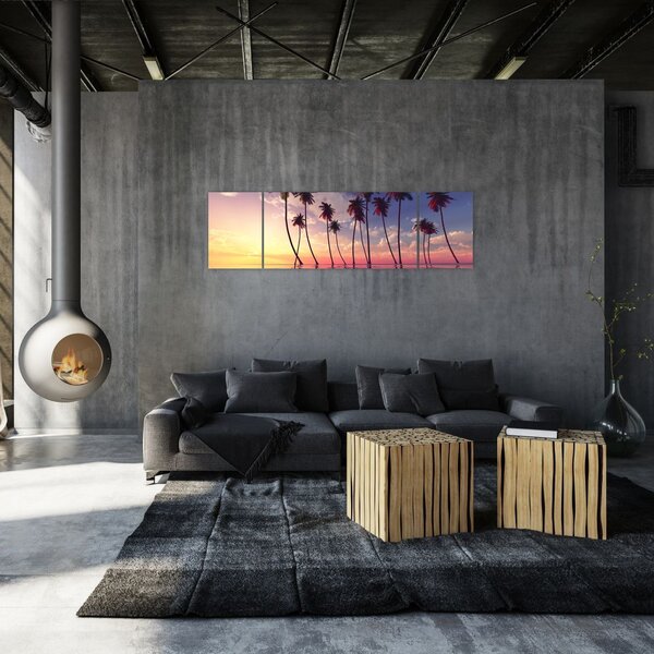 Obraz palm wznoszących się nad powierzchnią (170x50 cm)
