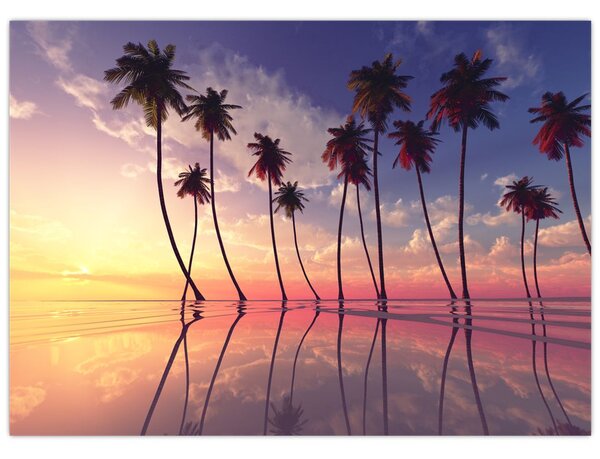 Obraz palm wznoszących się nad powierzchnią (70x50 cm)