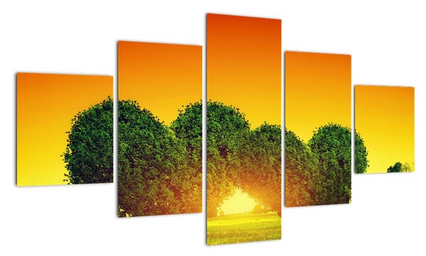 Obraz - Serce w koronach drzew (125x70 cm)