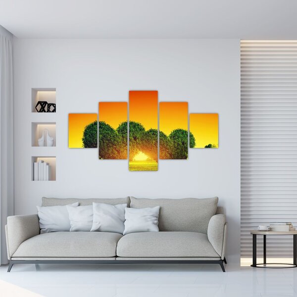 Obraz - Serce w koronach drzew (125x70 cm)