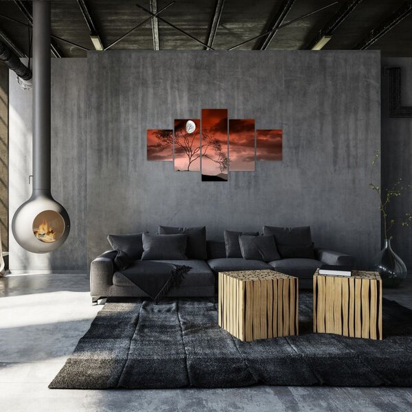 Obraz - Księżyc oświetlający noc (125x70 cm)