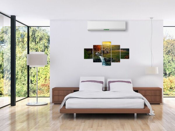 Obraz domku w bajkowym krajobrazie (125x70 cm)