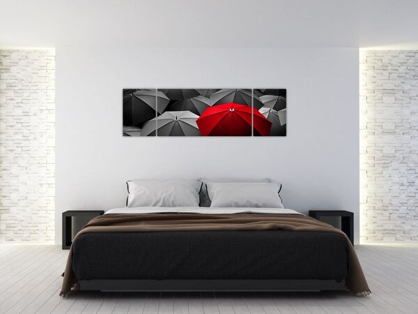 Obraz otwartych parasoli (170x50 cm)