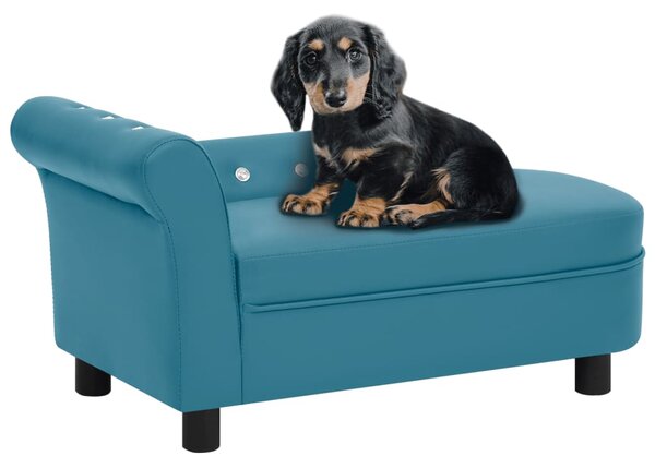 Sofa dla psa, turkusowa, 83x45x42 cm, sztuczna skóra