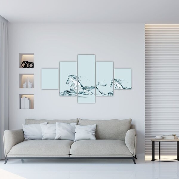 Obraz - Konie z kropli wody (125x70 cm)