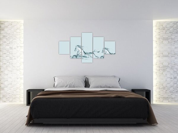 Obraz - Konie z kropli wody (125x70 cm)