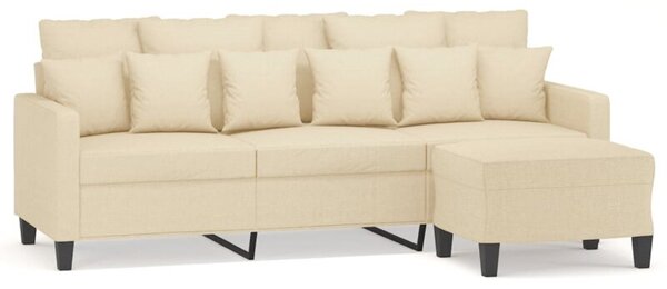 Sofa 3-osobowa, kremowa, 180 cm, tapicerowana tkaninÄ