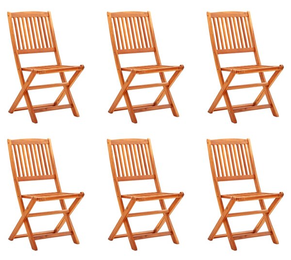 Składane krzesła ogrodowe, 6 szt., lite drewno eukaliptusowe