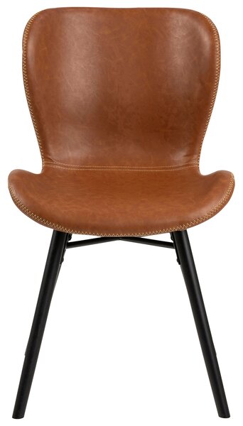 Tapicerowane krzesło do jadalni Brązowe Eco skóra DARVES