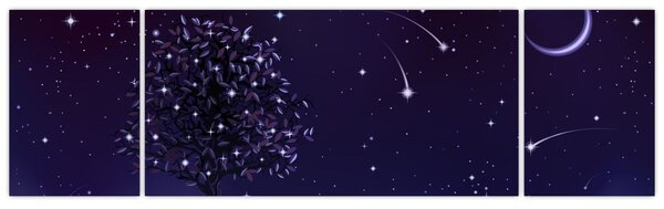 Obraz - Noc uchwycona przez ilustrację (170x50 cm)