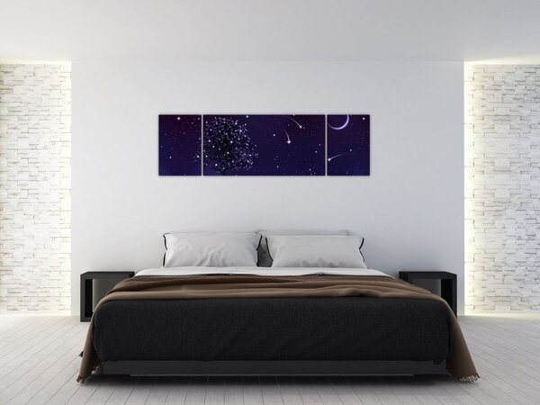 Obraz - Noc uchwycona przez ilustrację (170x50 cm)
