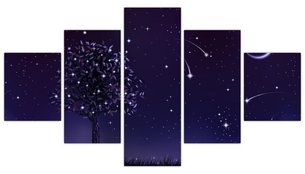 Obraz - Noc uchwycona przez ilustrację (125x70 cm)