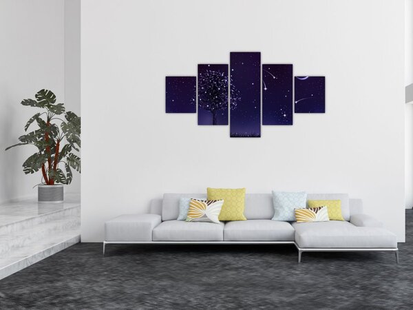 Obraz - Noc uchwycona przez ilustrację (125x70 cm)