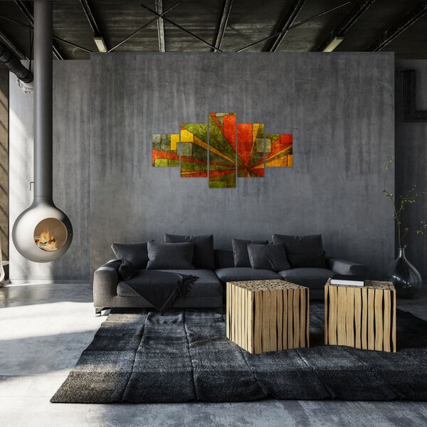 Obraz abstrakcji geometrycznej (125x70 cm)