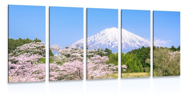 5-częściowy obraz wulkan Fuji