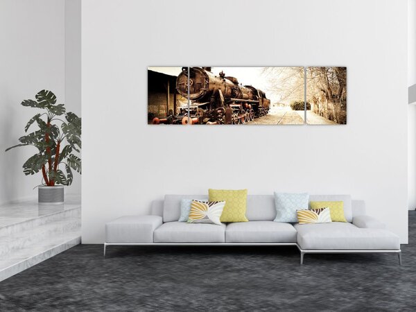 Obraz - Zabytkowa lokomotywa (170x50 cm)